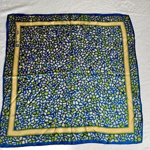 ANNE KLEIN 100% Silk Twill Rolled Finished Edge Signed Scarf Vintage 21”x21”